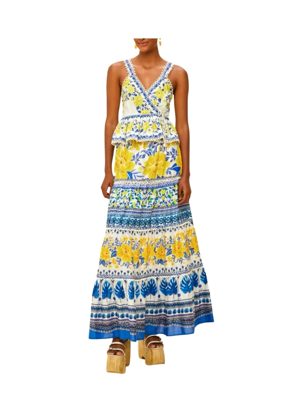 Farm Rio Zuli Floral- print Maxi Skirt
